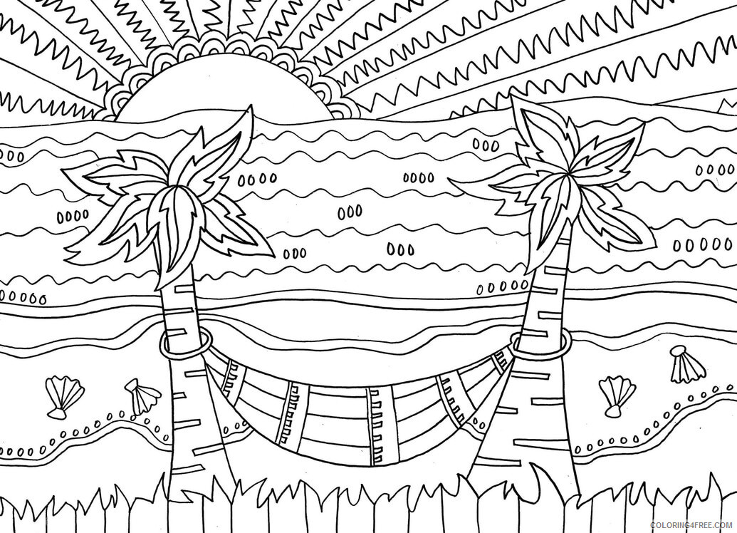 Beach Coloring Pages Nature Tropical Beach Printable 2021 104 Coloring4free