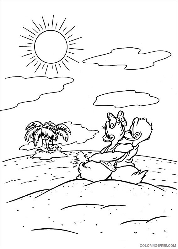 Beach Coloring Pages Nature daisy n donald on the beach Printable 2021 059 Coloring4free