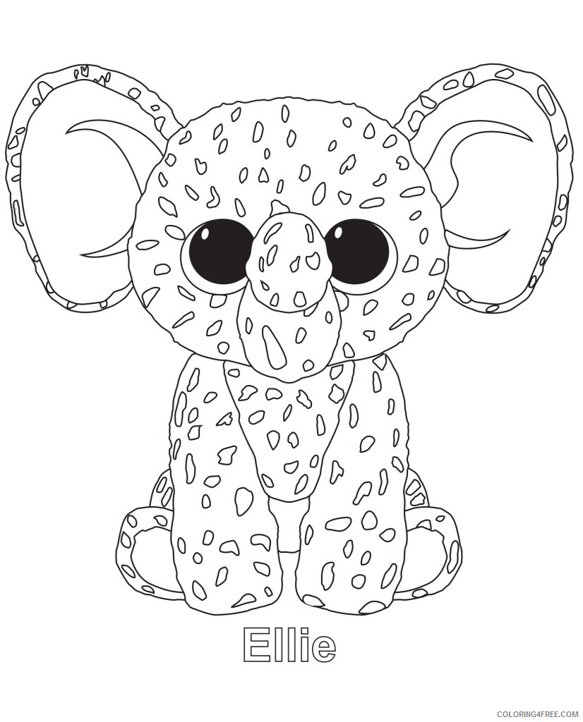 Beanie Boo Coloring Pages beanie boo bookages ellie boorintable Printable 2021 Coloring4free