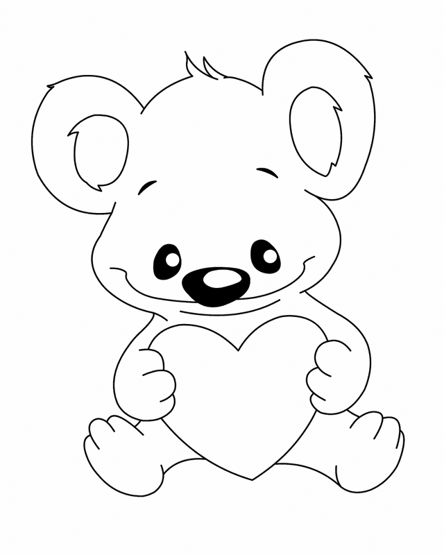 Bear Heart Coloring Pages Bear with Big Heart Printable 2021 0866 Coloring4free