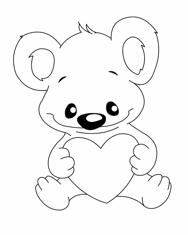 Bear Heart Coloring Pages Heart for Kids Printable 2021 0869 Coloring4free