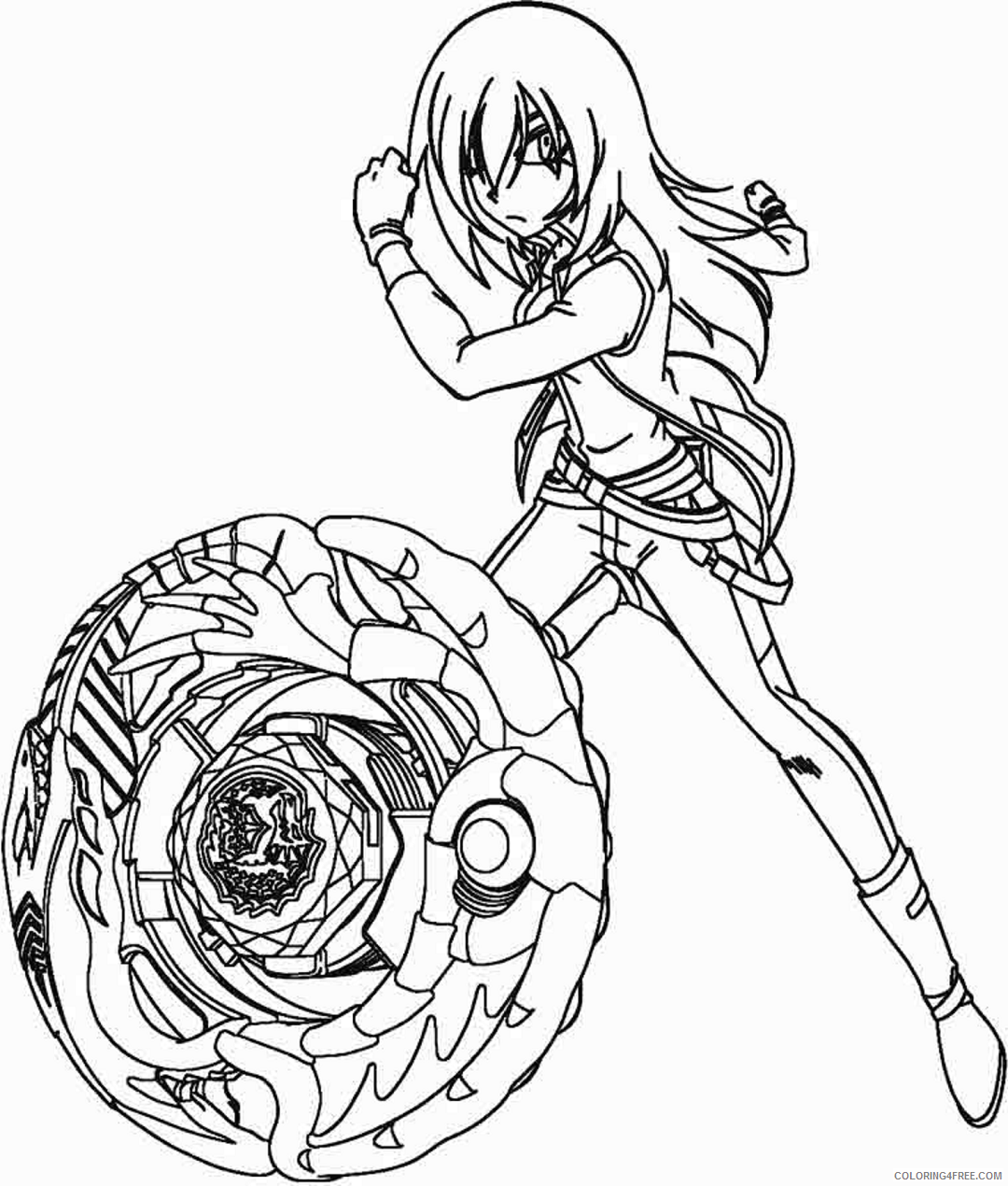 Beyblade Coloring Pages Anime tsubasa_with_his_beyblade Printable 2021 003 Coloring4free