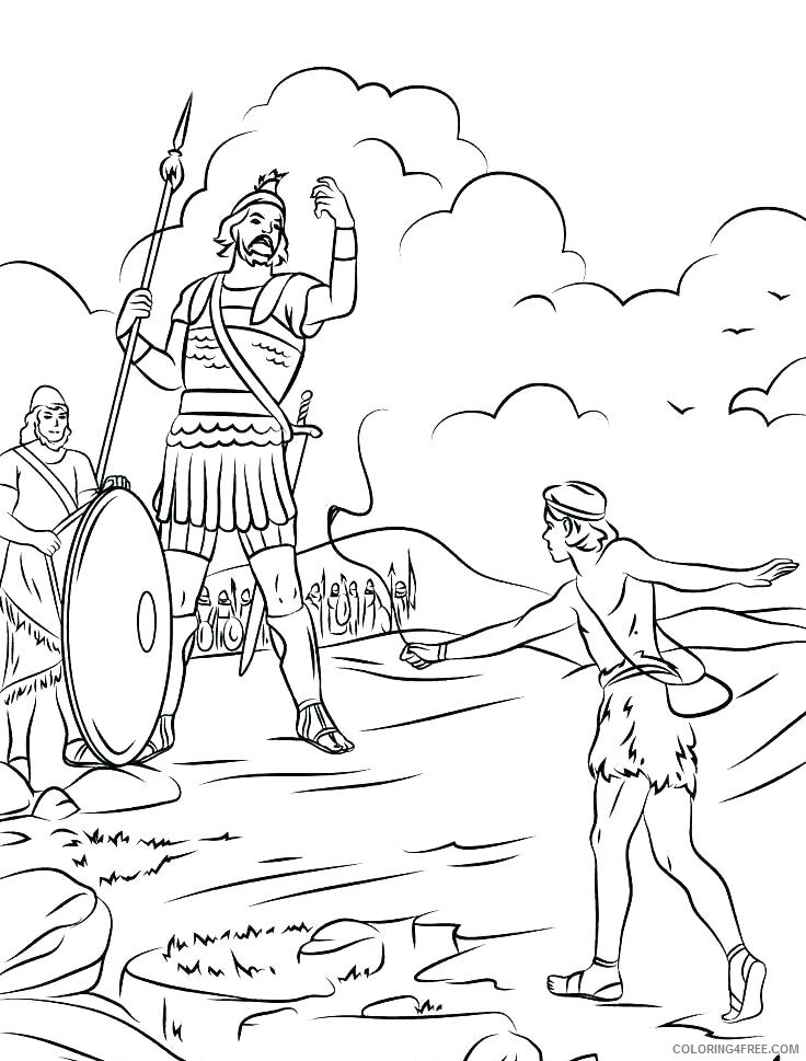 Bible Coloring Pages Bible David and Goliath Printable 2021 0935 Coloring4free