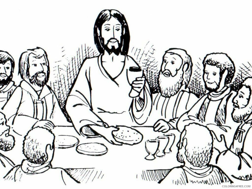 Bible Coloring Pages Bible Last Supper Printable 2021 0948 Coloring4free