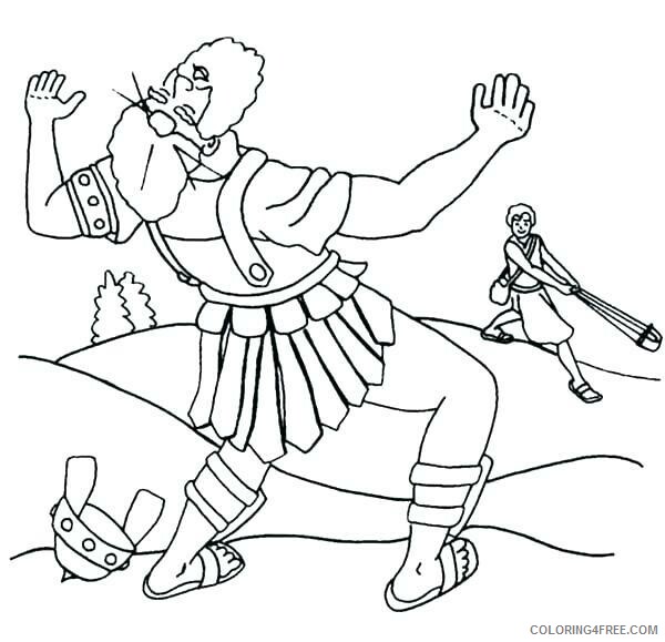 Bible Coloring Pages Bible Sheets David and Goliath Printable 2021 0951 Coloring4free