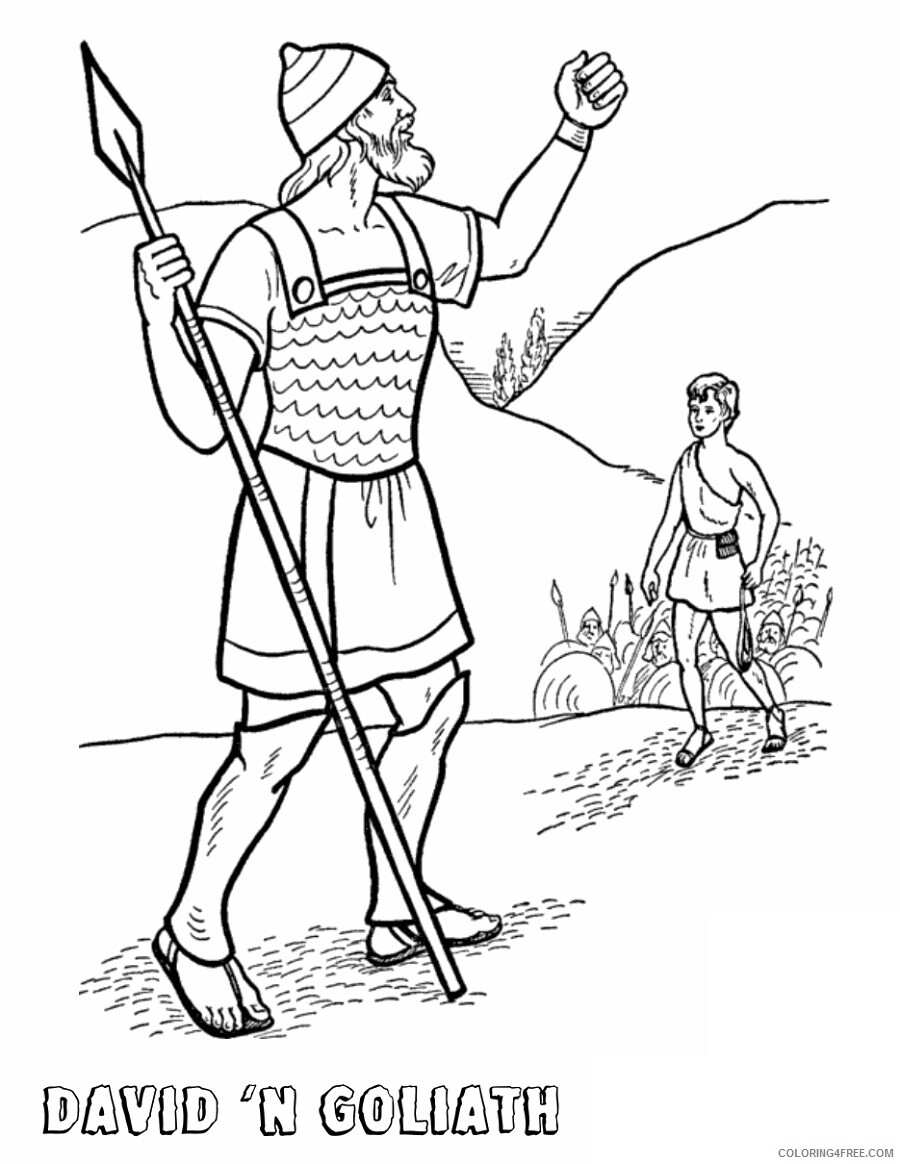 Bible Coloring Pages Bibles David and Goliath Printable 2021 0950 Coloring4free