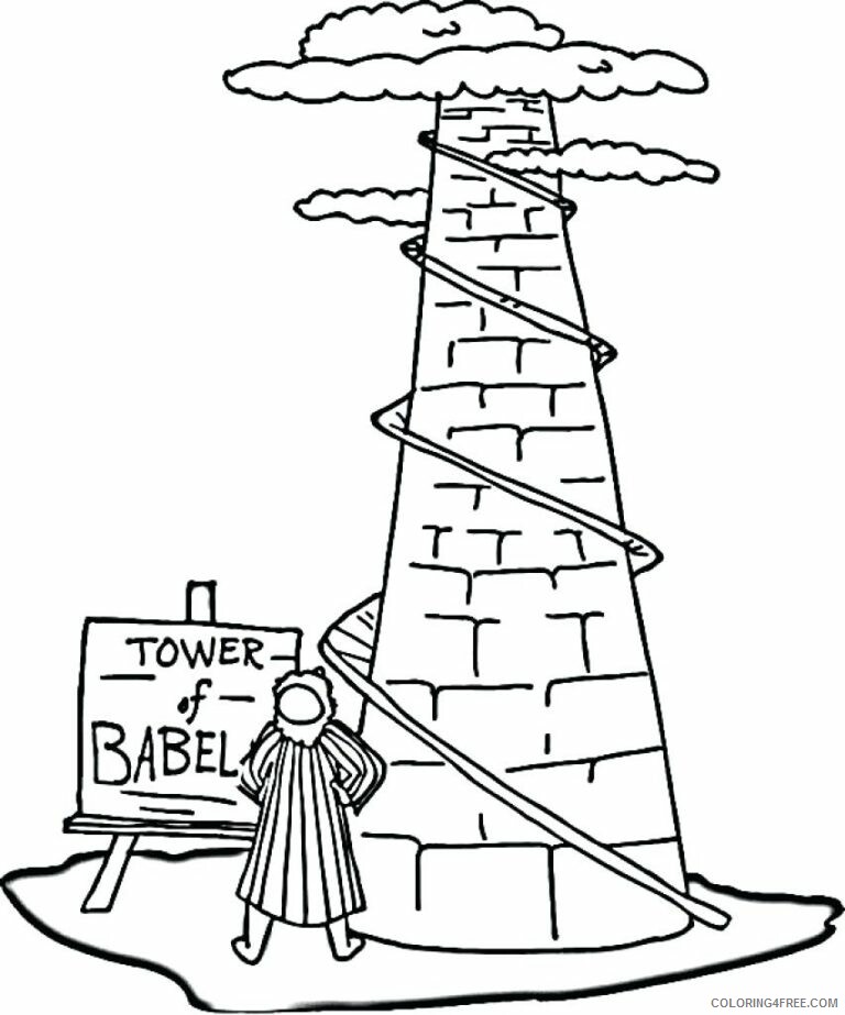 Bible Coloring Pages Tower of Babel Bible Story Printable 2021 1044 Coloring4free