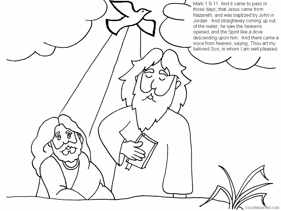 Bible Coloring Pages jesus baptism Printable 2021 0988 Coloring4free