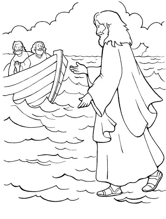 Bible Coloring Pages jesus walking on water Printable 2021 0999 Coloring4free