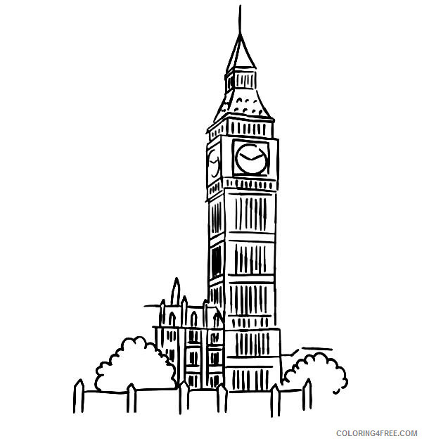Big Ben Coloring Pages Amazing Picture of Big Ben Tower Printable 2021 1046 Coloring4free