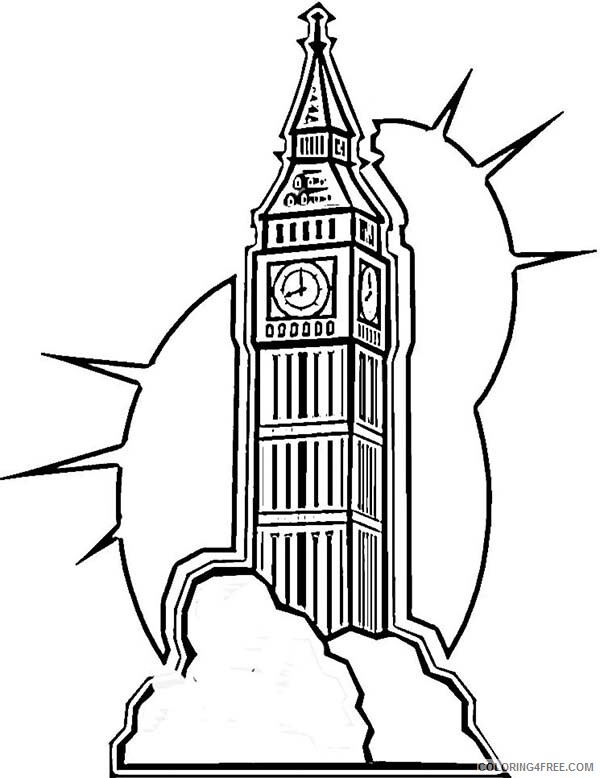 Big Ben Coloring Pages Awesome Drawing of Big Ben Printable 2021 1047 Coloring4free