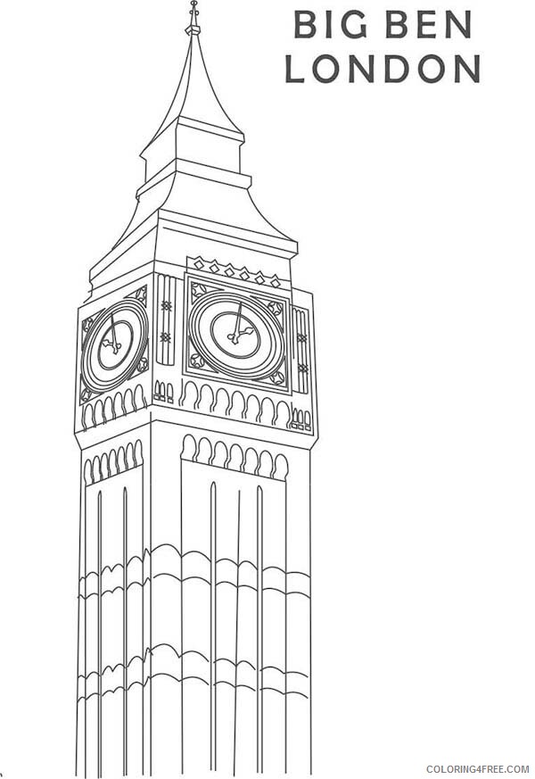 Big Ben Coloring Pages Beautiful Clock Tower Big Ben Printable 2021 1048 Coloring4free