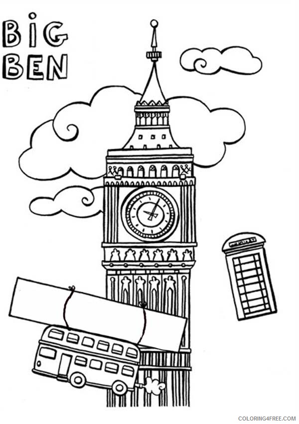 Big Ben Coloring Pages Big Ben and England Trade Mark Printable 2021 1050 Coloring4free