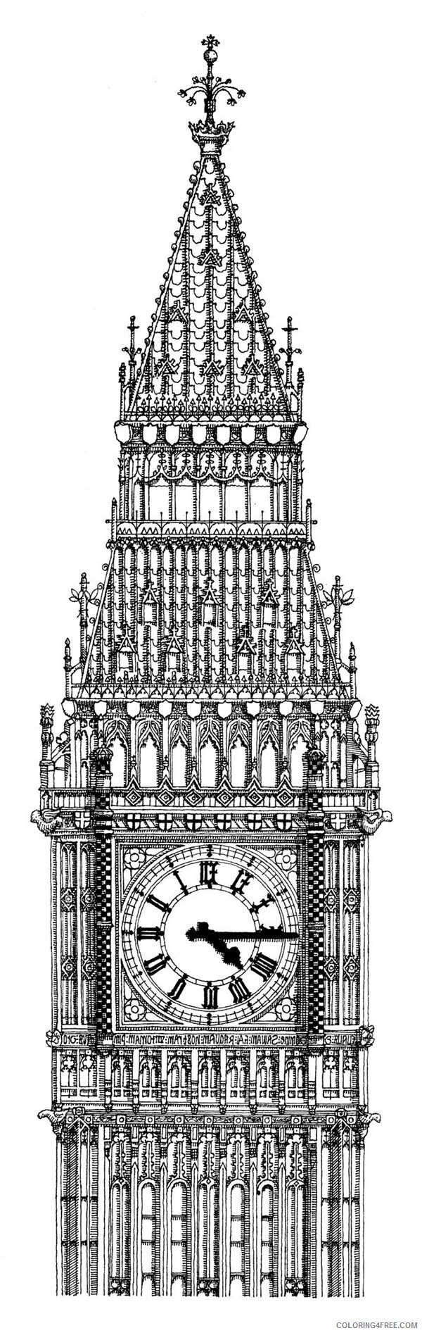 Big Ben Coloring Pages The bell is Housed within the Elizabeth Tower 2021 Coloring4free
