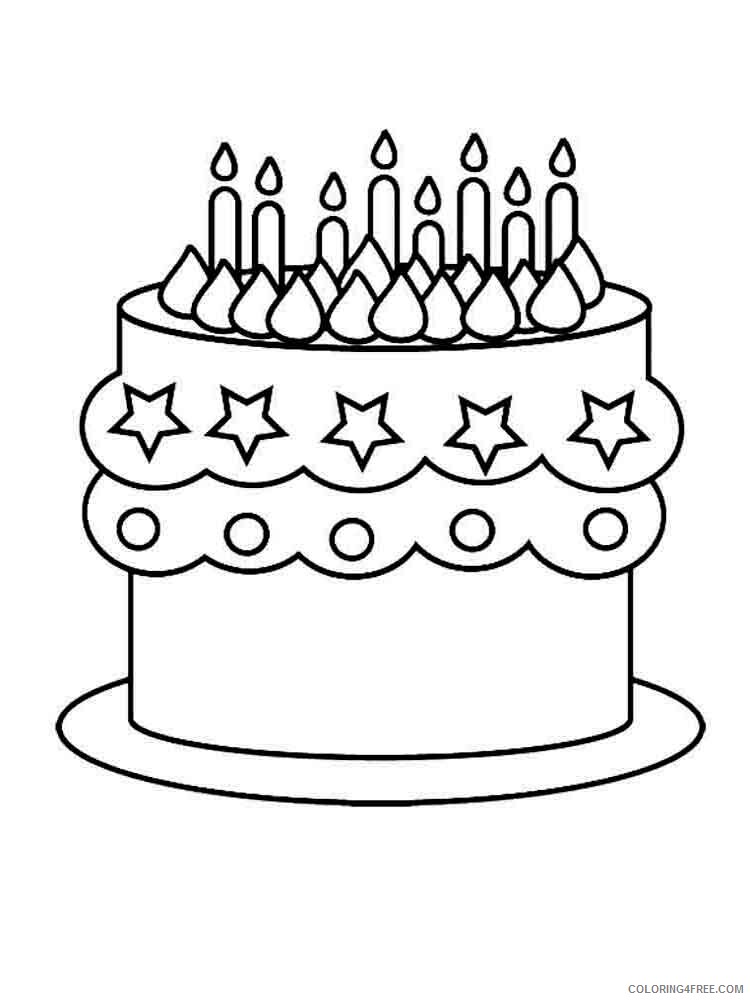 Birthday Cake Coloring Pages Food Pie 11 Printable 2021 014 Coloring4free