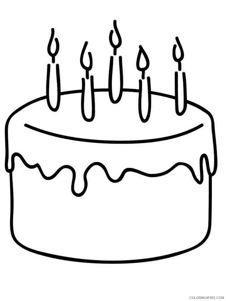 Birthday Cake Coloring Pages Food Pie 3 Printable 2021 015 Coloring4free