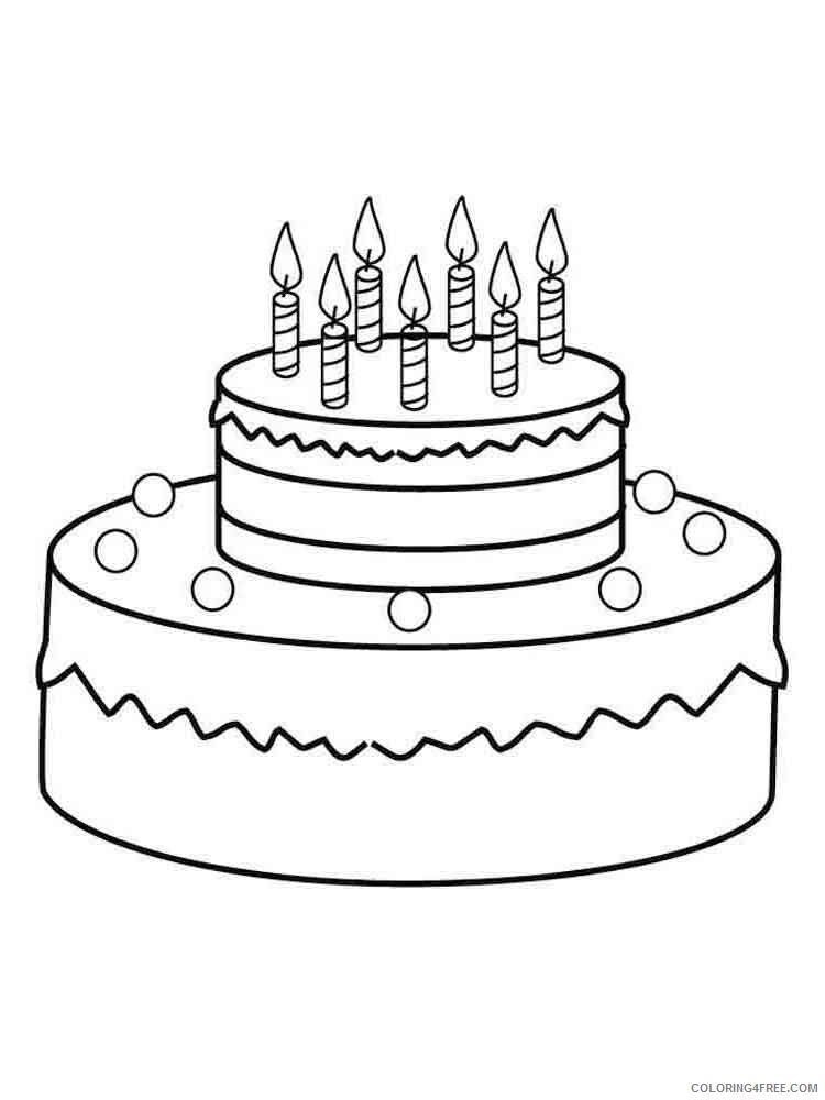 Birthday Cake Coloring Pages Food Pie 8 Printable 2021 016 Coloring4free
