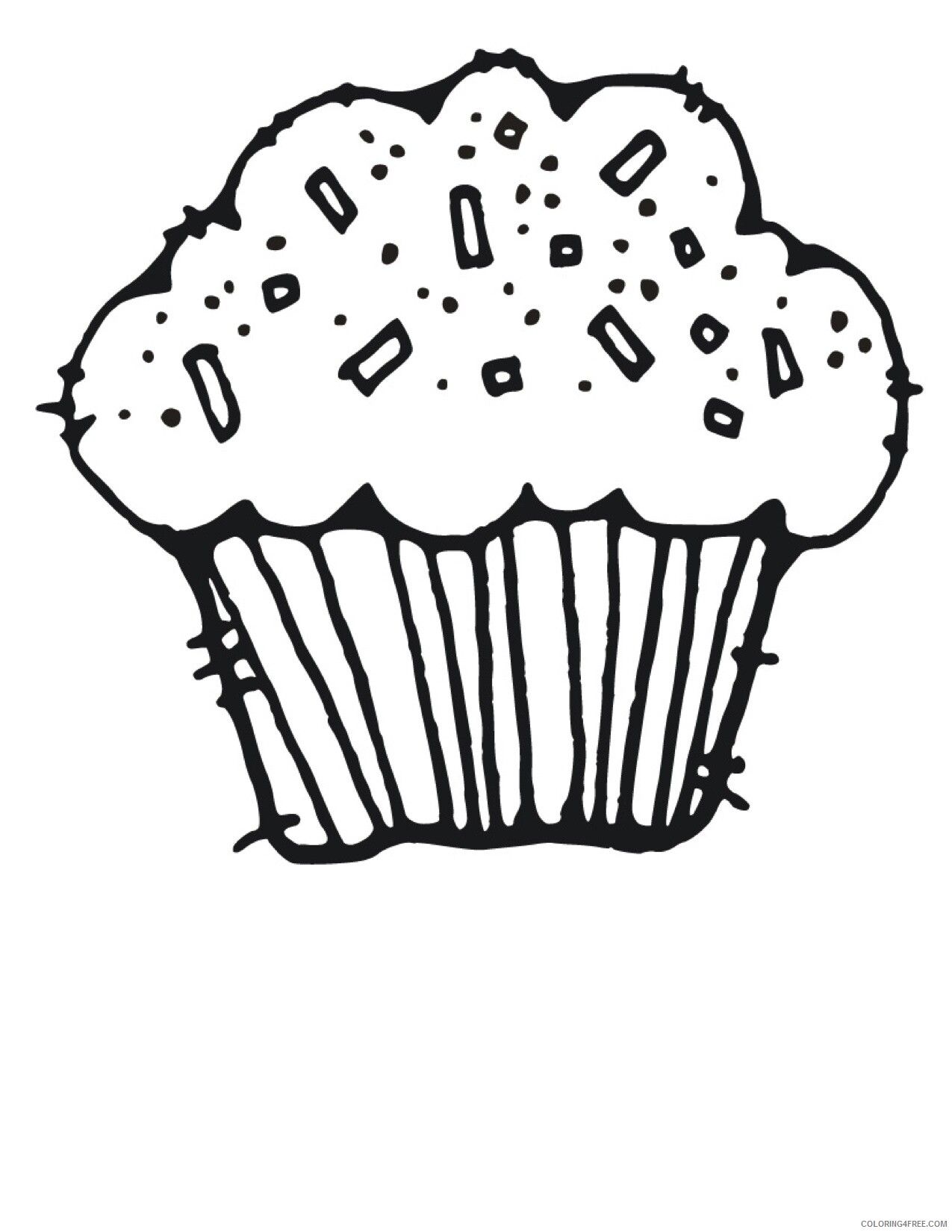 Birthday Cupcake Coloring Pages Food Birthday Cupcake Printable 2021 017 Coloring4free