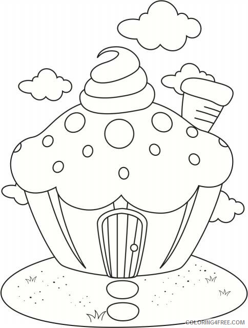 Birthday Cupcake Coloring Pages Food Birthday Cupcake Sheets for Kids Print 2021 Coloring4free