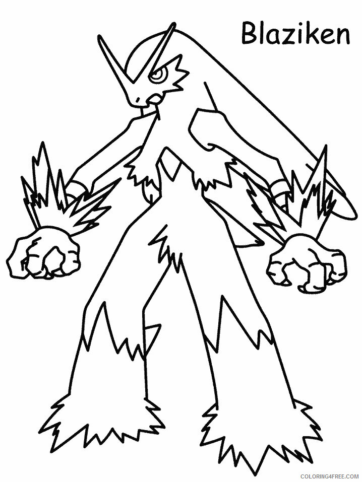 Blaziken Pokemon Characters Printable Coloring Pages 124 2021 004 Coloring4free