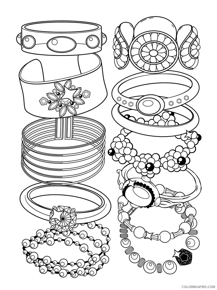 Bracelet Coloring Pages bracelet 4 Printable 2021 1123 Coloring4free