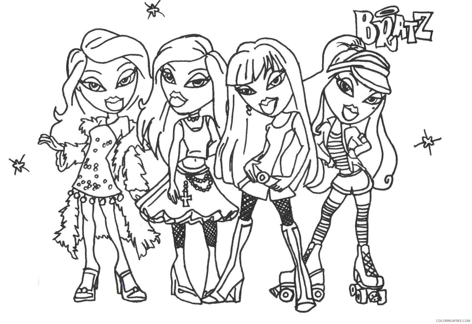 Bratz Coloring Pages Bratz Sheets for Kids Printable 2021 1200 Coloring4free