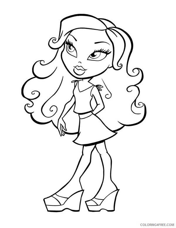 Bratz Coloring Pages Jade Bratz in Casual Dress Printable 2021 1231 Coloring4free