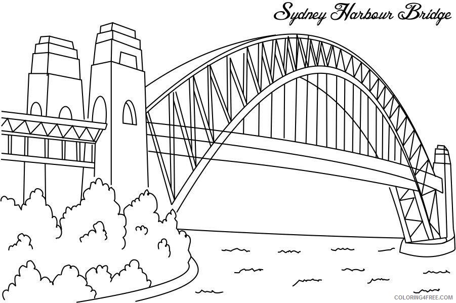Bridge Coloring Pages sydney_harbour_bridge_a4 Printable 2021 1254 Coloring4free