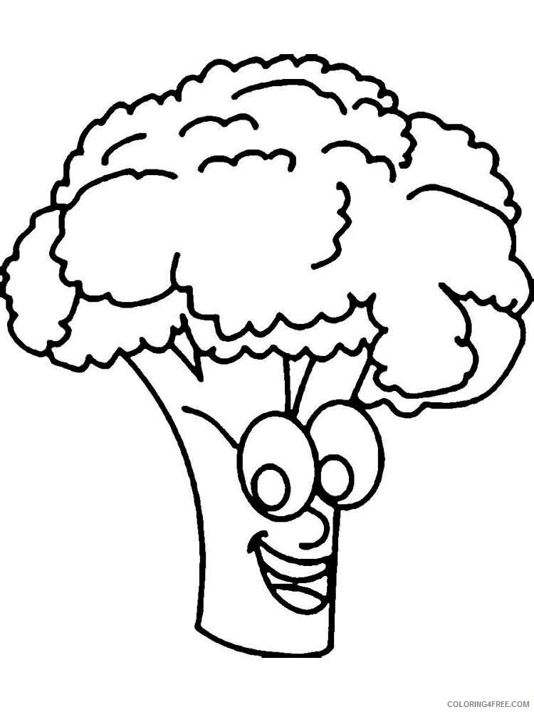 Broccoli Coloring Pages Vegetables Food Vegetables Broccoli 2 Printable 2021 493 Coloring4free