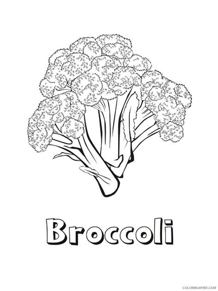 Broccoli Coloring Pages Vegetables Food Vegetables Broccoli 3 Printable 2021 494 Coloring4free