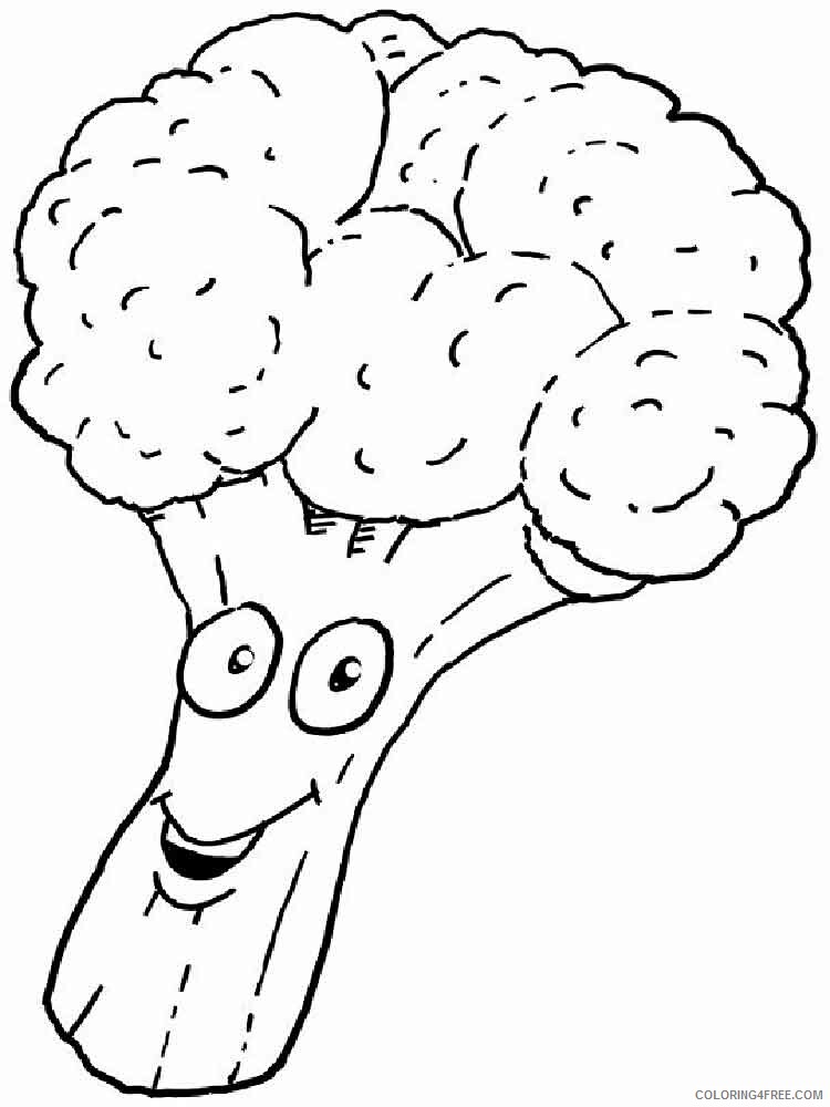 Broccoli Coloring Pages Vegetables Food Vegetables Broccoli 4 Printable 2021 495 Coloring4free