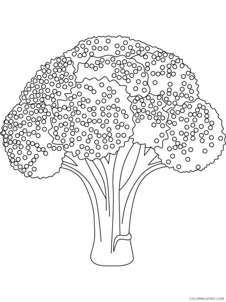 Broccoli Coloring Pages Vegetables Food Vegetables Broccoli 5 Printable 2021 496 Coloring4free