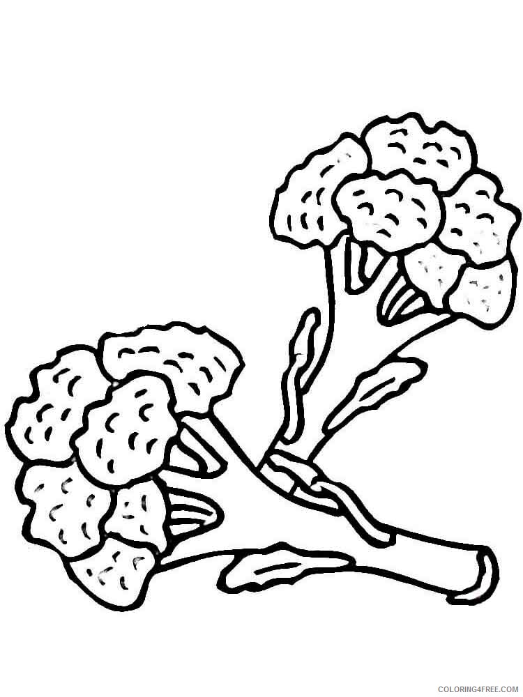Broccoli Coloring Pages Vegetables Food Vegetables Broccoli 6 Printable 2021 497 Coloring4free