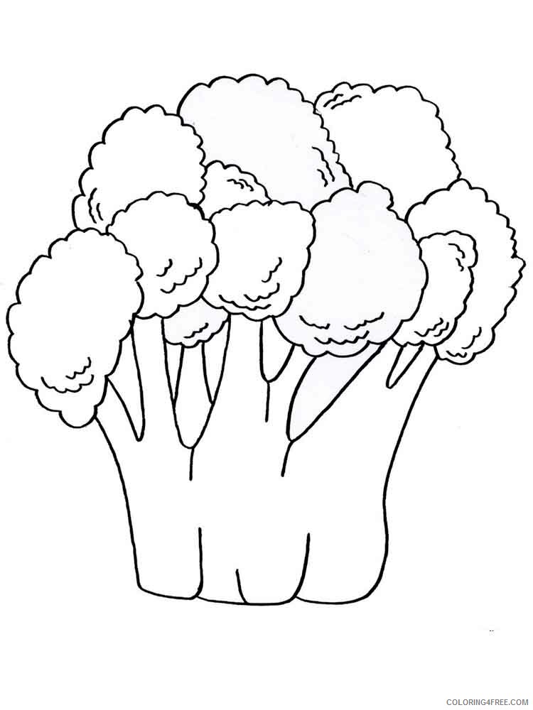Broccoli Coloring Pages Vegetables Food Vegetables Broccoli 7 Printable 2021 498 Coloring4free