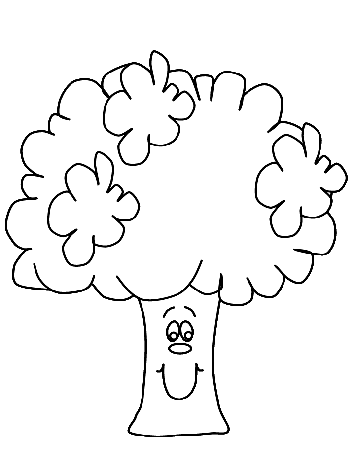Broccoli Coloring Pages Vegetables Food broccoli1 Printable 2021 482 Coloring4free
