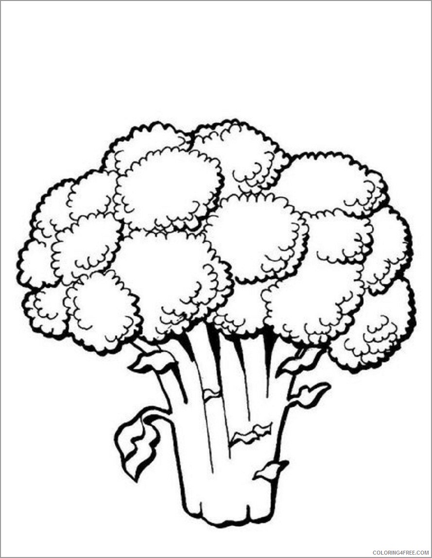 Broccoli Coloring Pages Vegetables Food printable broccoli Printable 2021 490 Coloring4free