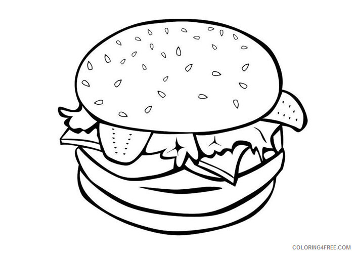 Burger Coloring Pages Food Hamburger 2 Printable 2021 040 Coloring4free