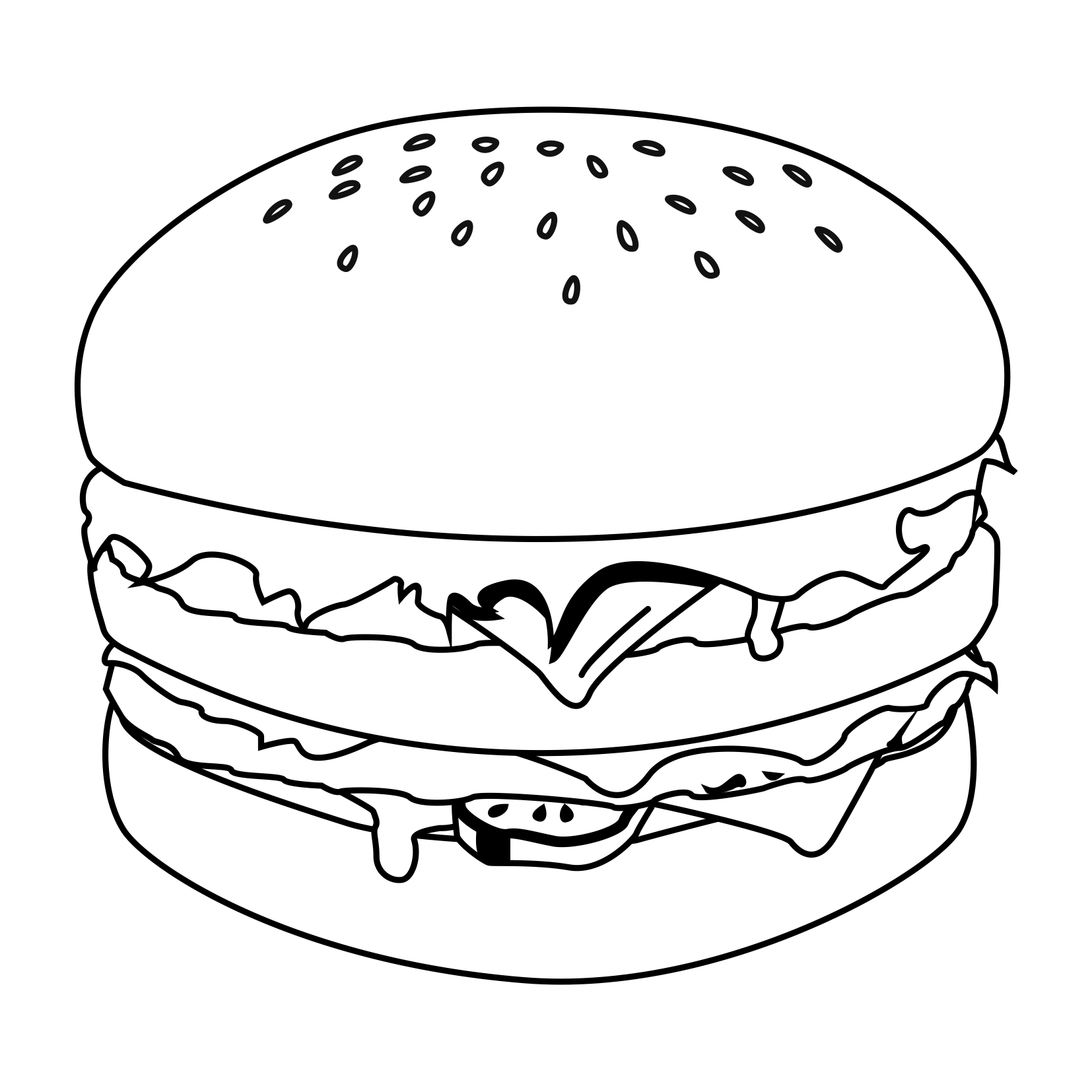 Burger Coloring Pages Food Hamburger Printable 2021 038 Coloring4free