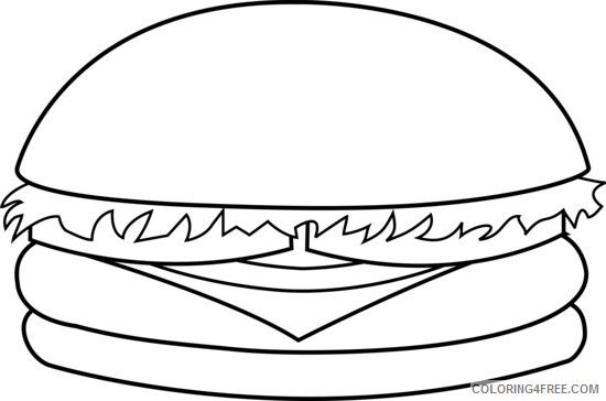 Burger Coloring Pages Food Hamburger Printable 2021 039 Coloring4free