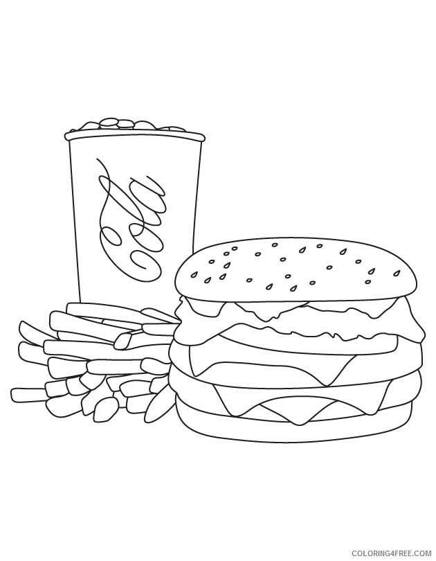 Burger Coloring Pages Food Hamburger Printable 2021 041 Coloring4free