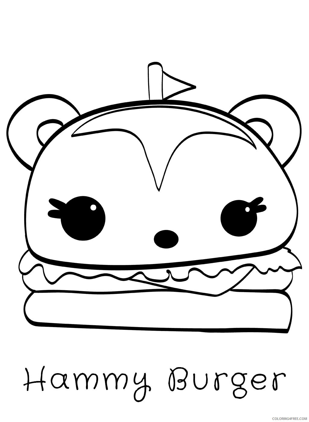 Burger Coloring Pages Food Hammy Burger Num Noms Printable 2021 045 Coloring4free