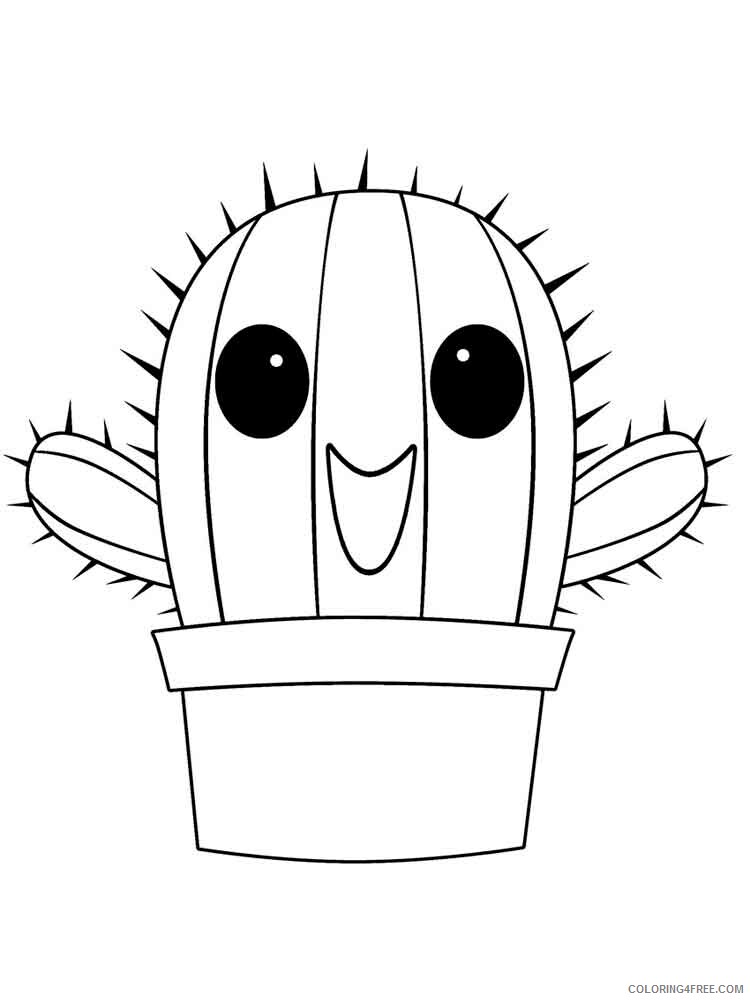 Cactus Coloring Pages Flowers Nature Cactus flower 7 Printable 2021 042 Coloring4free