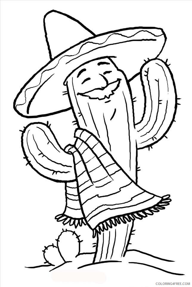 Cactus Coloring Pages Flowers Nature Cartoon Cactus Printable 2021 044 Coloring4free