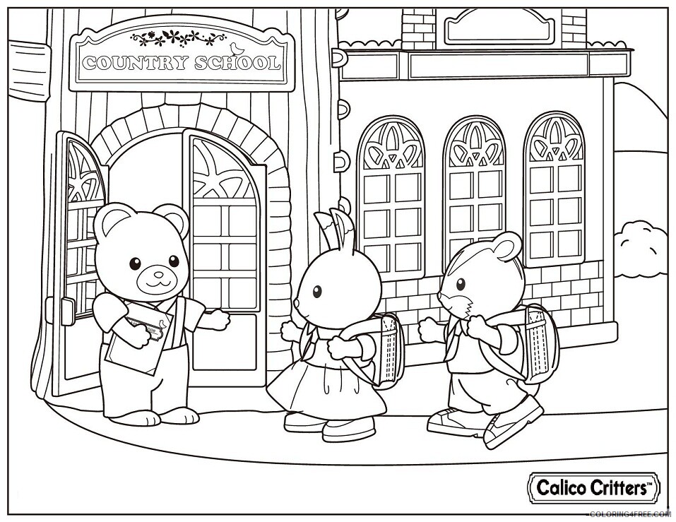 Calico Critters Coloring Pages calico critters country school Printable 2021 1283 Coloring4free