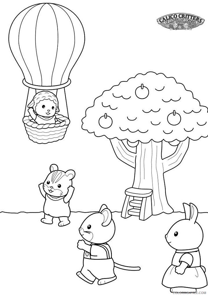Calico Critters Coloring Pages sylvanian familys apple tree Printable 2021 1287 Coloring4free