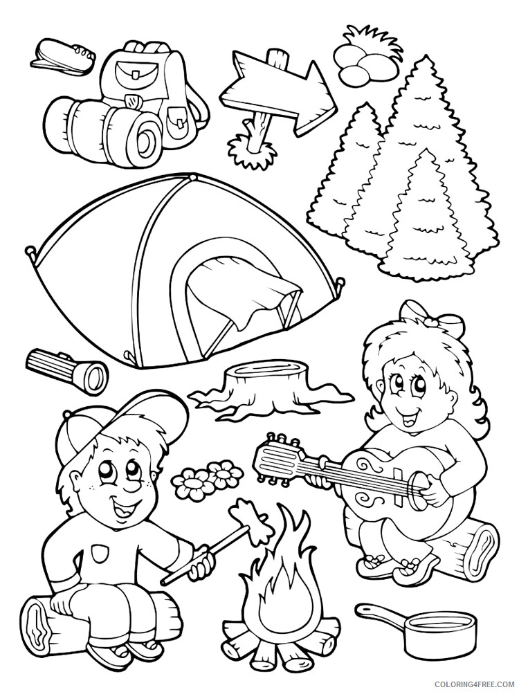 Camping Coloring Pages Camping 10 Printable 2021 1313 Coloring4free