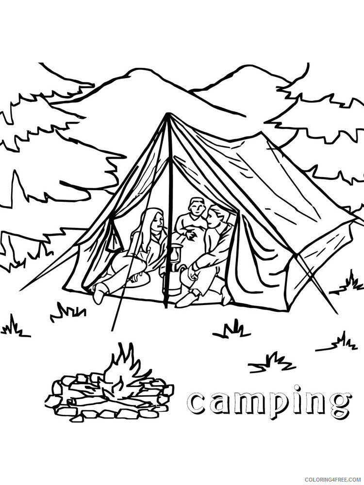 Camping Coloring Pages Camping 13 Printable 2021 1316 Coloring4free