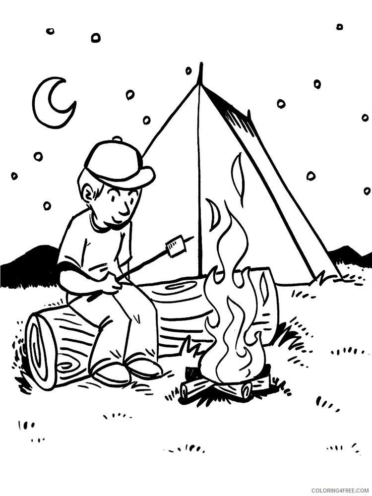 Camping Coloring Pages Camping 16 Printable 2021 1318 Coloring4free