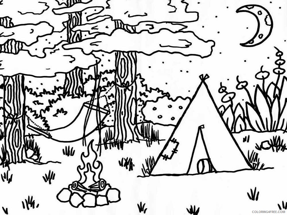 Camping Coloring Pages Camping 2 2 Printable 2021 1321 Coloring4free