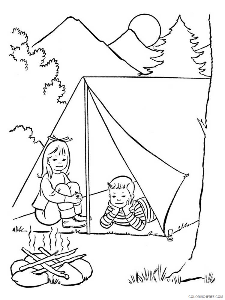 Camping Coloring Pages Camping 4 Printable 2021 1328 Coloring4free